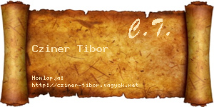 Cziner Tibor névjegykártya